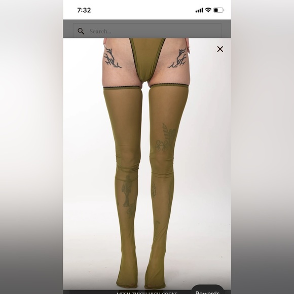 Solstice Intimates Mesh Thigh Highs In Poison color way - Picture 2 of 3